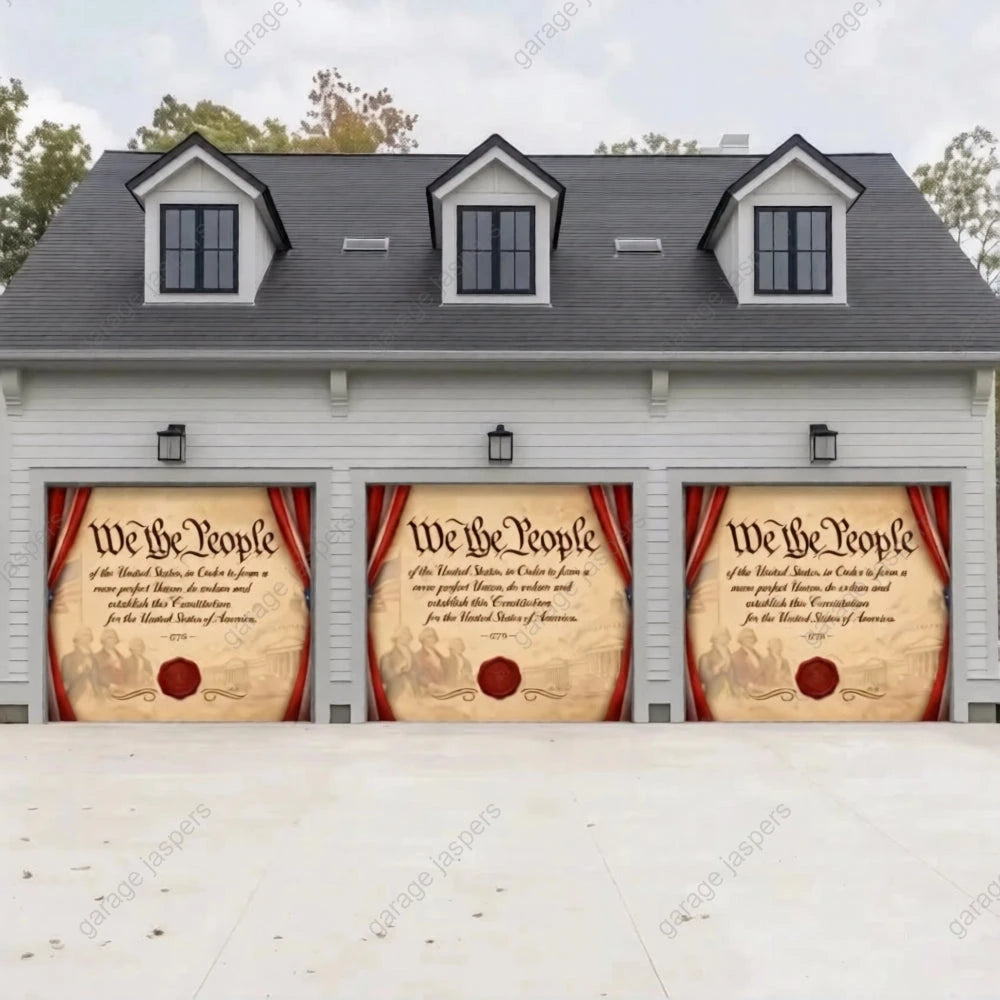 We the People | Patriotic Constitution Garage Door Cover