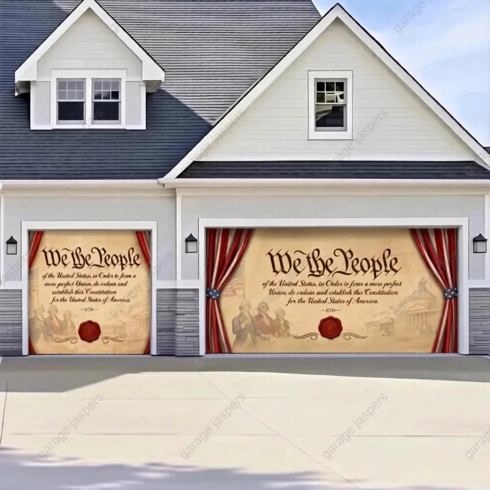 We the People | Patriotic Constitution Garage Door Cover