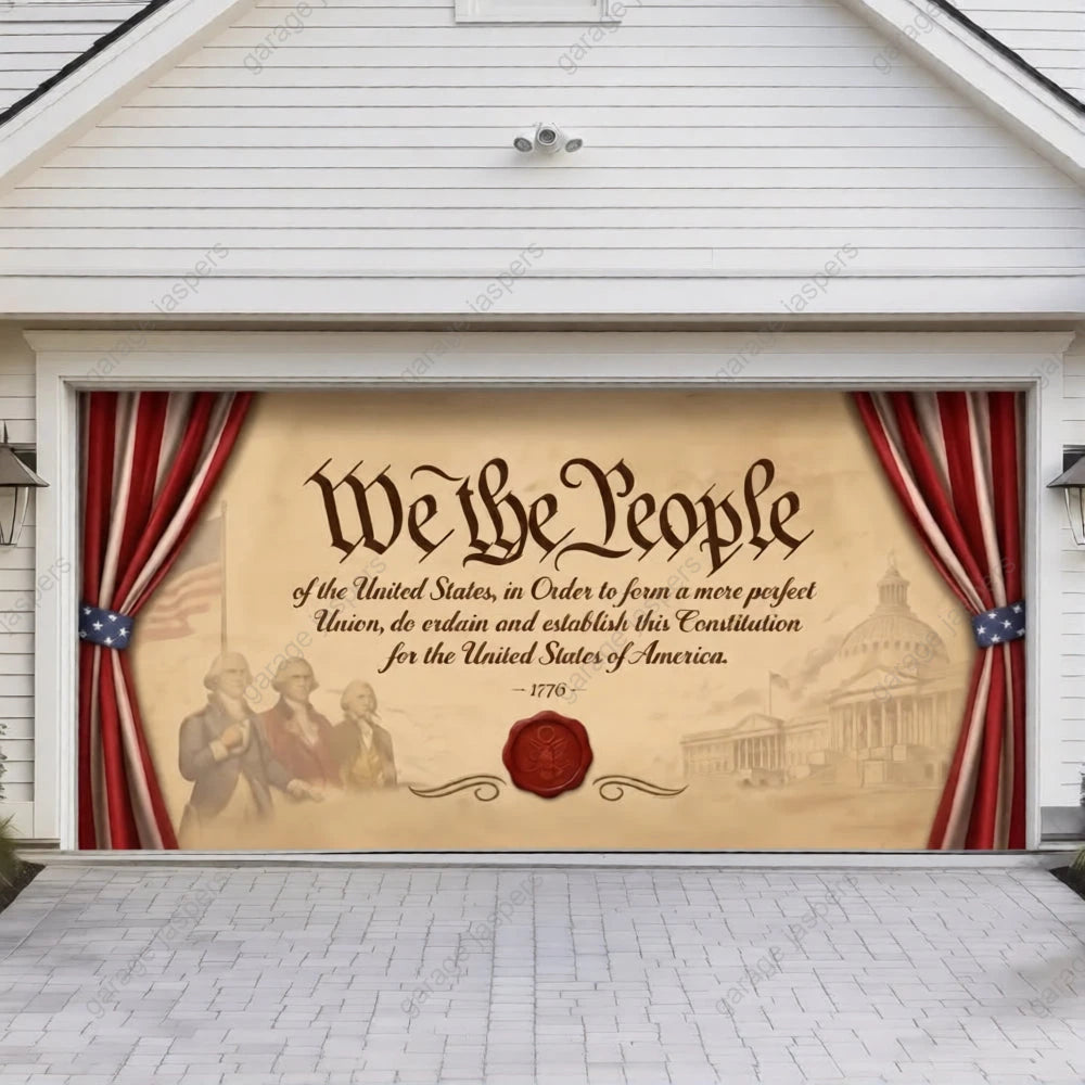 We the People | Patriotic Constitution Garage Door Cover