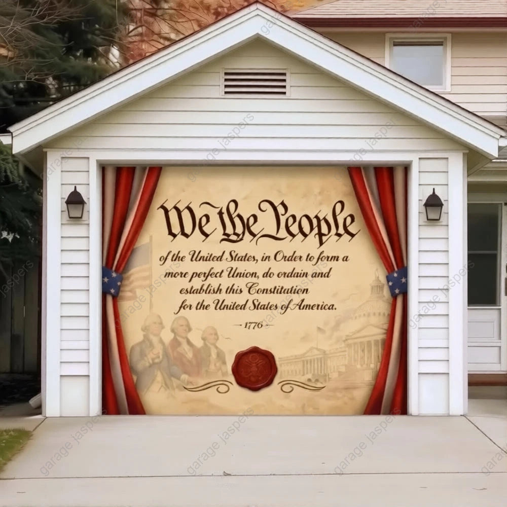 We the People | Patriotic Constitution Garage Door Cover