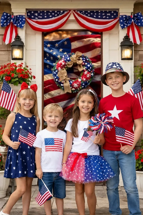 American Bald Eagle & US Flag | Patriotic Front Door Cover