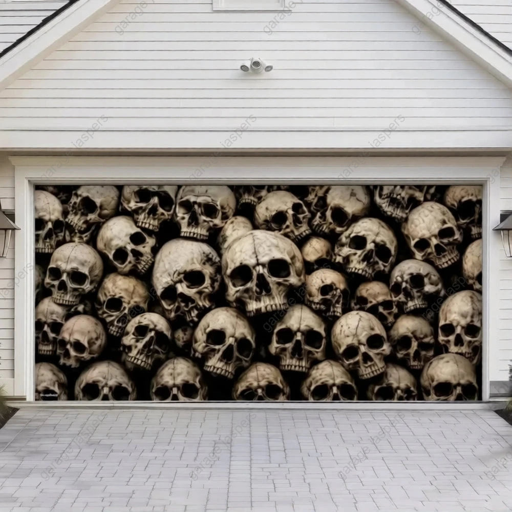 Wall of the Dead | Skull Halloween Garage Door Cover