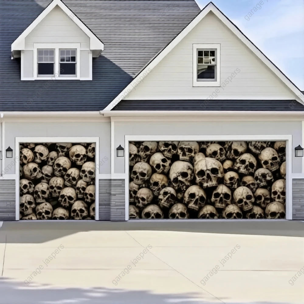Wall of the Dead | Skull Halloween Garage Door Cover