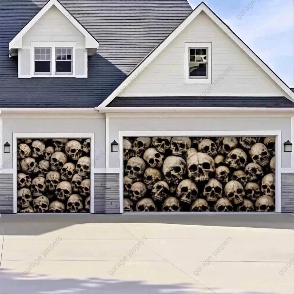 Wall of the Dead | Skull Halloween Garage Door Cover