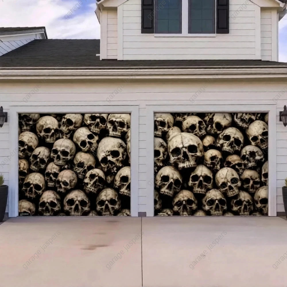 Wall of the Dead | Skull Halloween Garage Door Cover