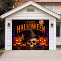 Wicked Halloween (Glow) | Skull & Pumpkin Halloween Garage Door Cover