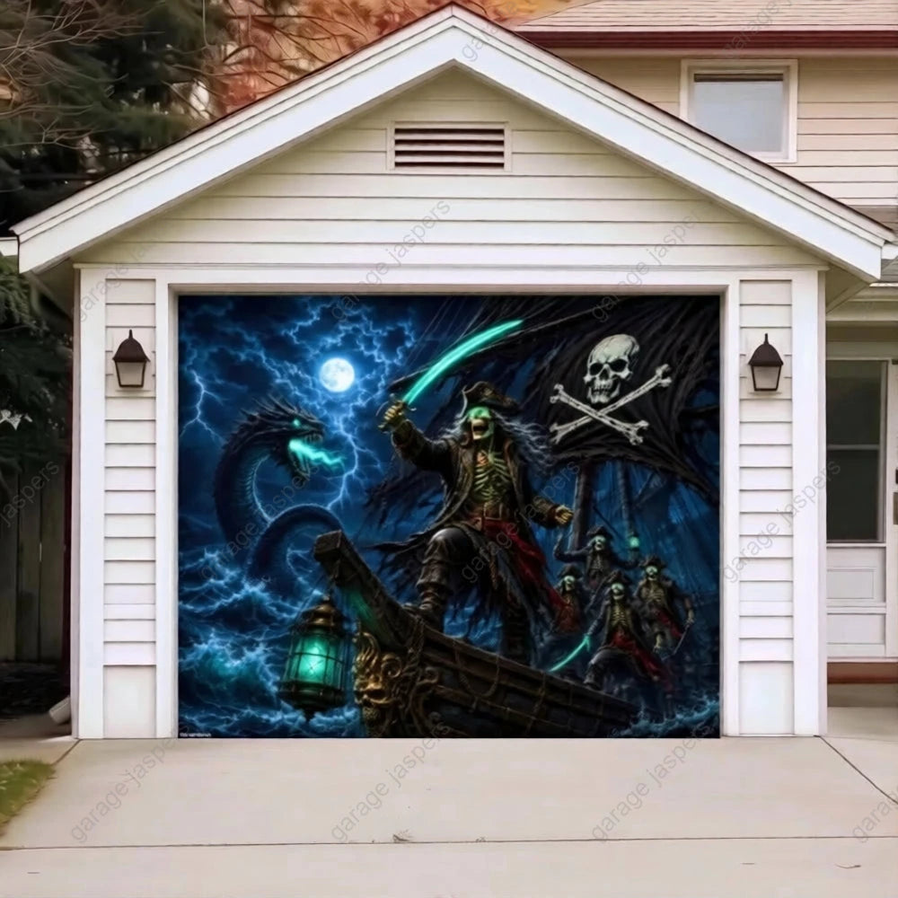 Phantom Pirates (Glow) | Halloween Garage Door Cover