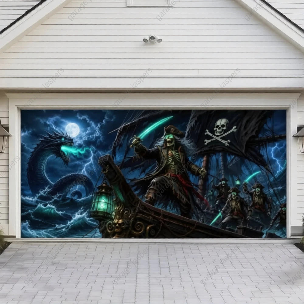 Phantom Pirates (Glow) | Halloween Garage Door Cover