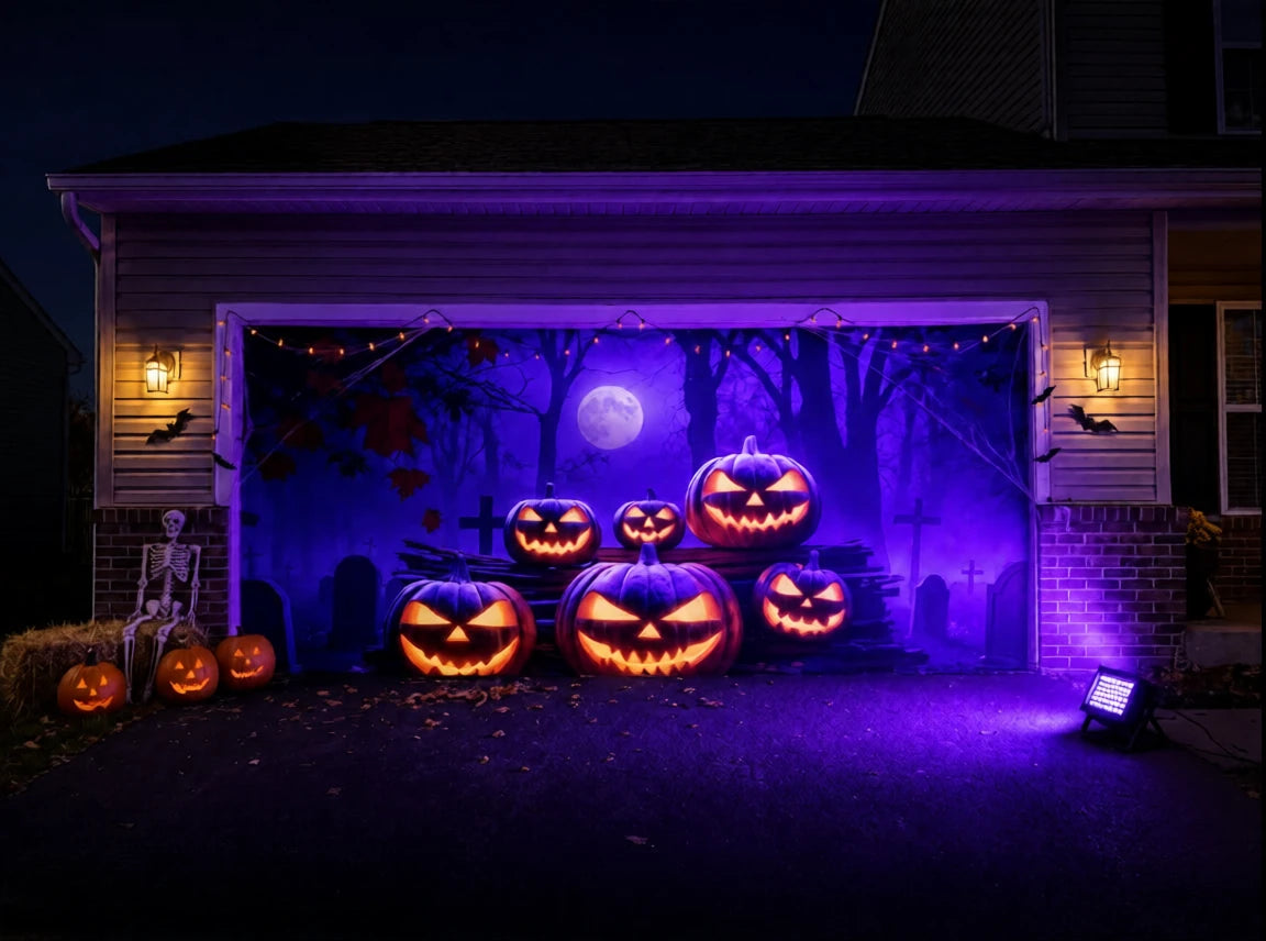 Cursed Pumpkins (Glow) | Halloween Garage Door Cover
