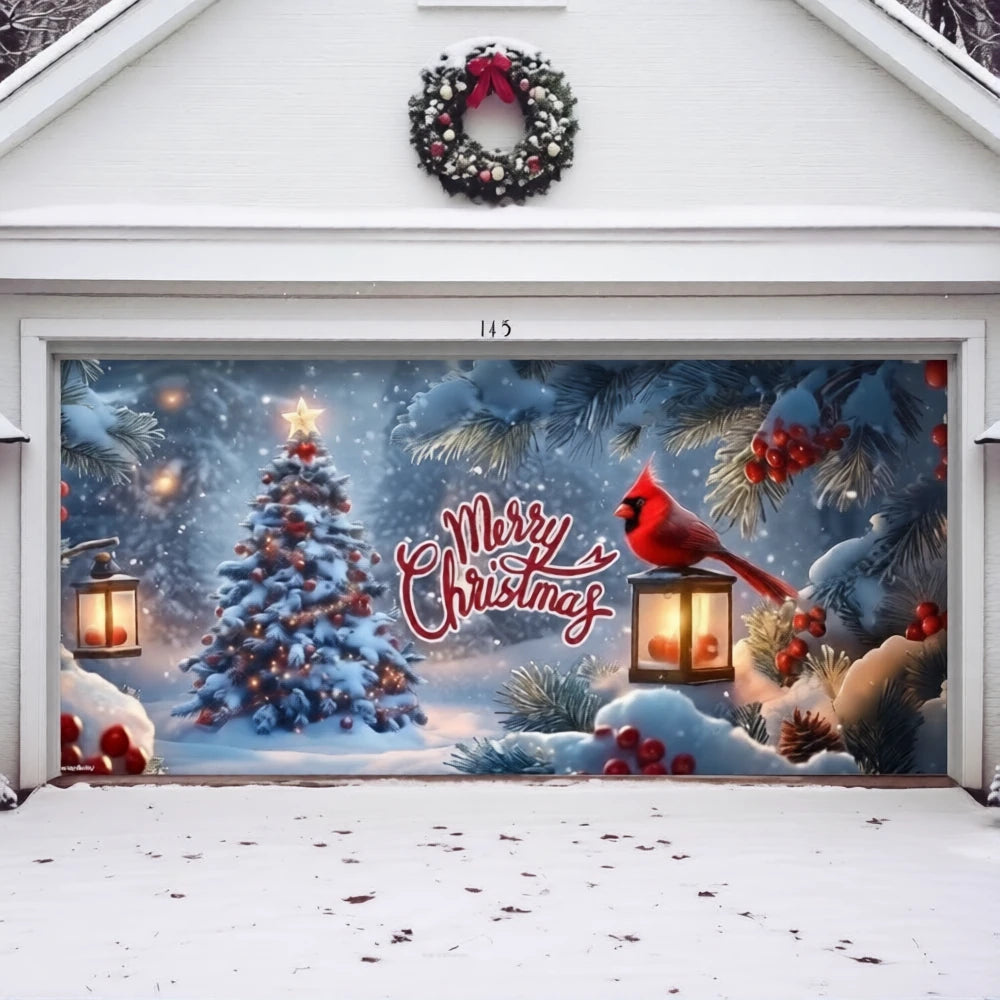 Cardinal's Christmas | Christmas Garage Door Cover