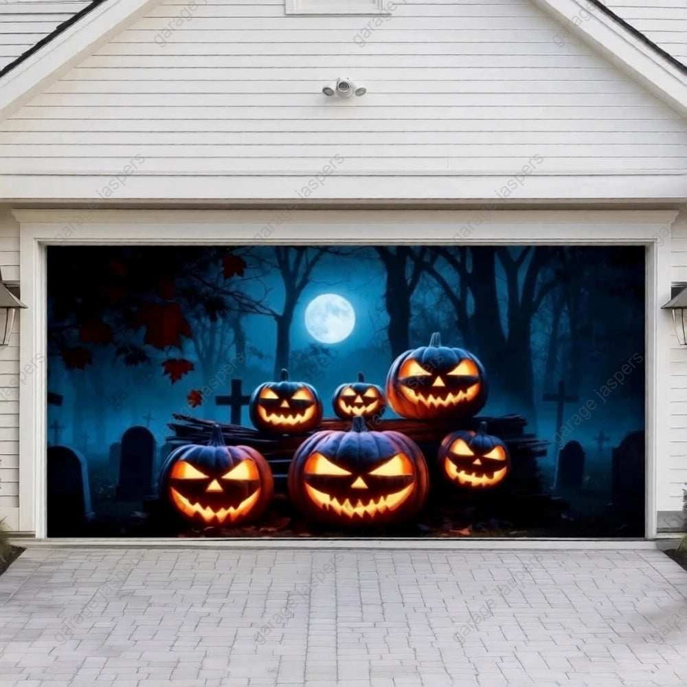 Cursed Pumpkins (Glow) | Halloween Garage Door Cover