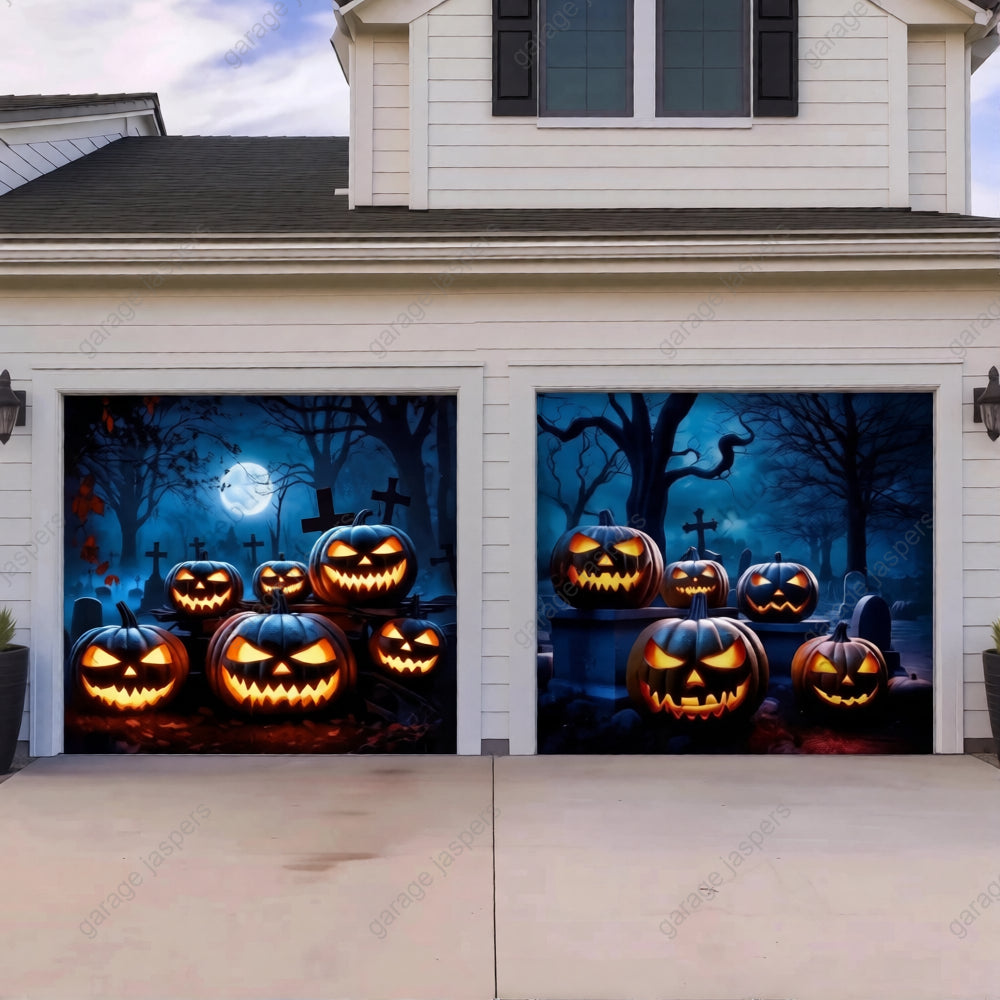 Cursed Pumpkins (Glow) | Halloween Garage Door Cover
